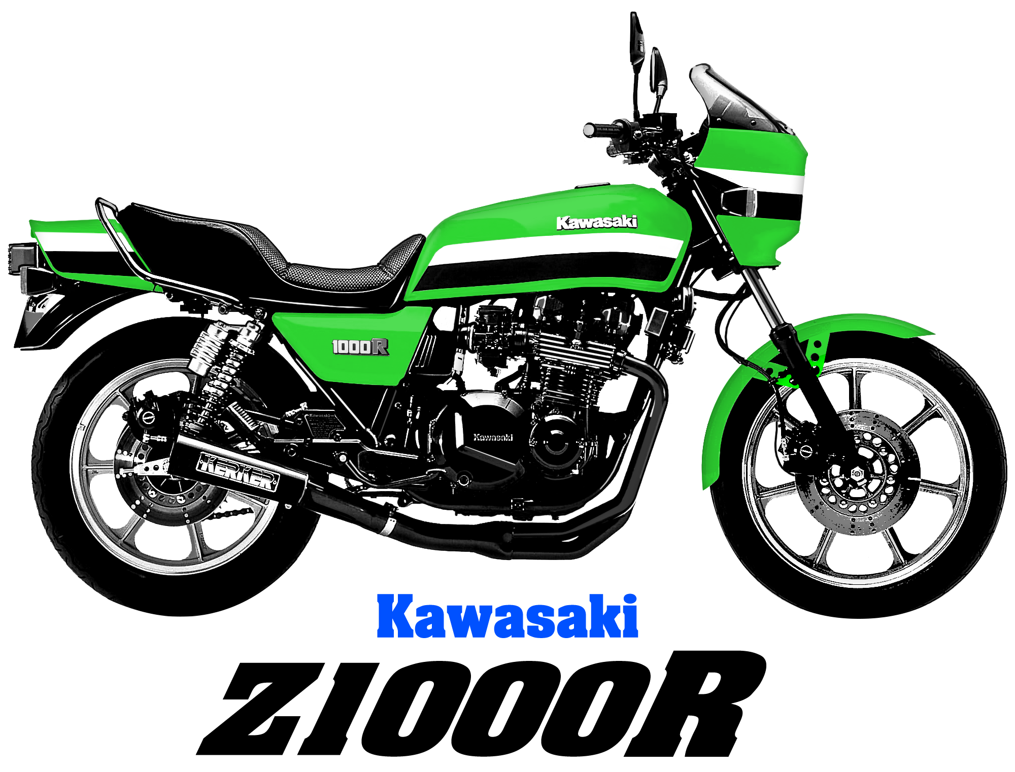 Kawasaki Z1000rイラストtシャツ発売中です Indigo Graphix Blog